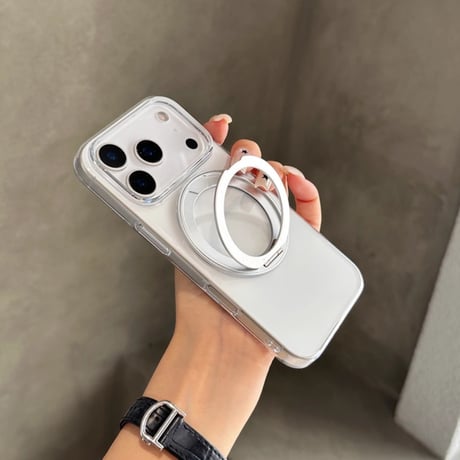 MagSafeリングスタンド iPhone17ProMax/17proケース 高透明 iPhone17/17Airカバー 耐衝撃 薄型 黄ばまない [M5606]