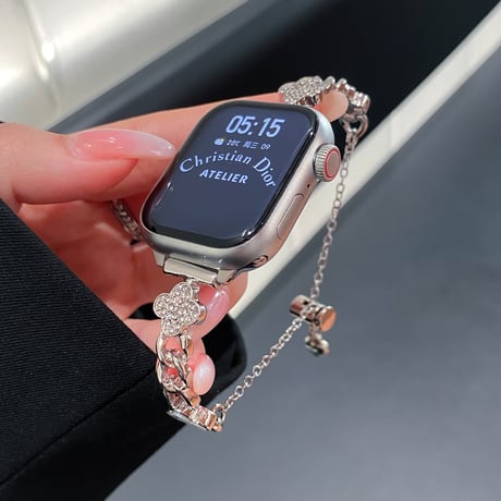 花 Applewatch series10/9バンド オシャレ アップルウォッチseries 8 7 6 5 4 3 2 SE Ultra  人気アイテム 高級感たっぷり[M5257]