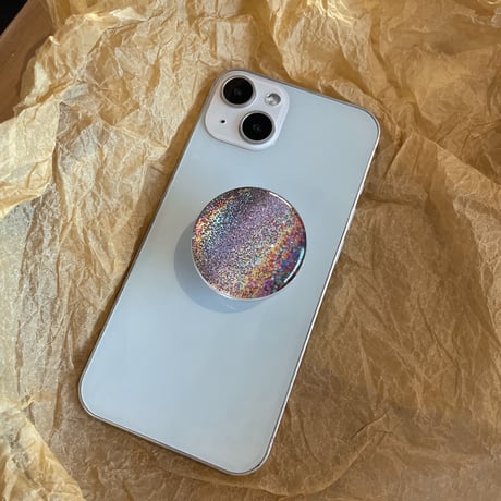 キラキラオーロラ スマホグリップ おしゃれ  伸び縮み式 綺麗グリップトーク  スマホリング  落下防止 卓上スタンド機能 可愛い  便利多機能[M1605]