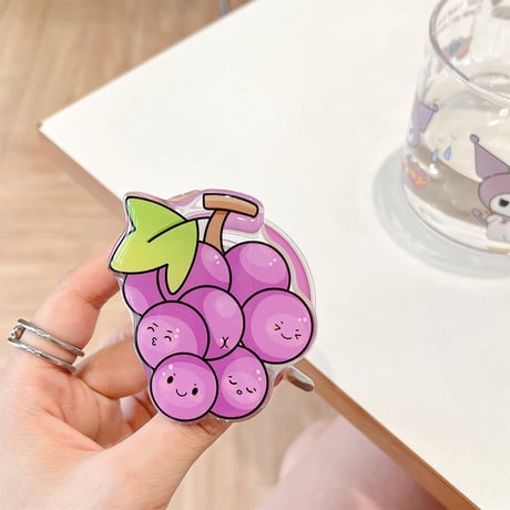 可愛い MagSafe対応スマホグリップ にこちゃん果物 磁石グリップ マグネット式スタンド 便利 ギフトにおすすめ[M4326]