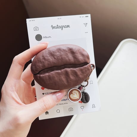 コーヒー豆 Airpods Pro3ケース キーホルダ付き Airpods 4/3カバーケース AirpodsPro2/1 かわいい ギフトにおすすめ [M6391]