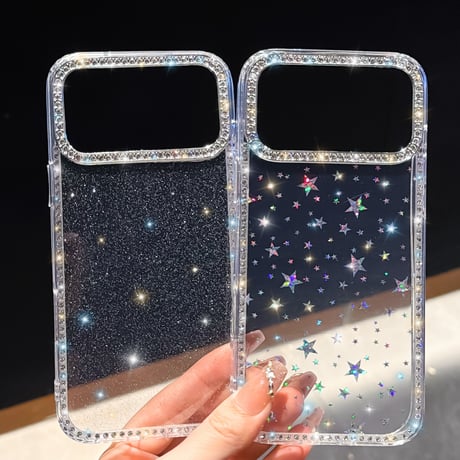 キラキラ光る iPhone17/17Proケース  ジュエリライン iPhone16/15PromaX/14カバー 透明黄ばまない 美しい輝く [M5839]