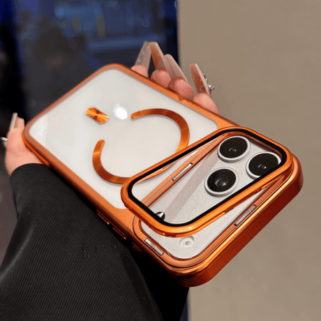 カメラカバースタンド一体 iPhone17Pro/17ProMaxケース MagSafe対応 iPhone17カバー 高透明黄ばまない メタル [M6048]