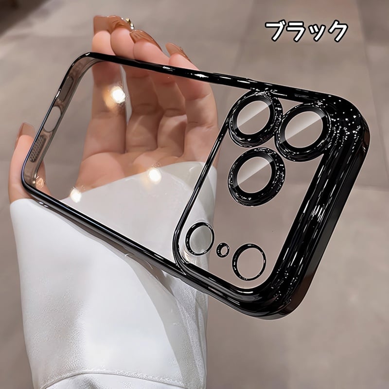 メタル iPhone17pro/16promaxケース クリア 黄ばまない
