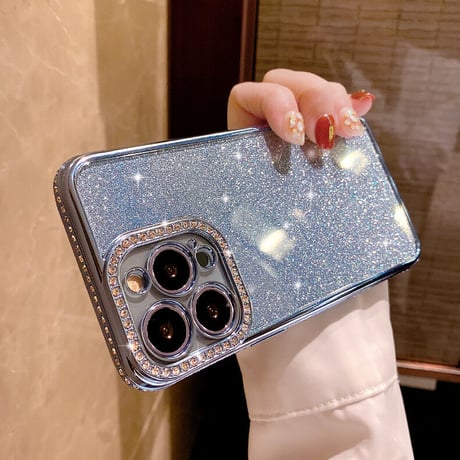 ジュエリー iPhone14pro/14promaxケース キラキララメシール付 iphone13/12/11promaxカバー  オシャレ 高級感 ガールズに大人気[M2388]