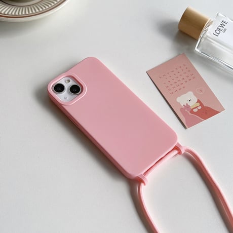 長いストラップ付 iphone13/12promaxケース  シンプル iphone11pro/se3カバー  高品質 お揃い 手触りいい シンプル  [M1876]