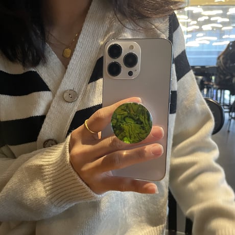 大理石調 ガラス スマホグリップスタンド  かわいいオシャレ 粘着タイプ 個性ファッション 全機種対応 ギフトにおすすめ[M2600]