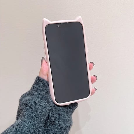 猫の耳 iPhone15pro/15promaxケース 耐衝撃 黄ばまない iphone14/13/12proカバー 可愛い クリアケース[M4273]