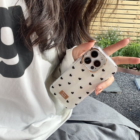 シェル風ハート柄 iphone15/15proケース  キラキラ 頑丈 iphone14/13/12カバー シック 高品質 女子力アップ[M3609]