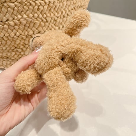 クマぬいぐるみ AirPodsPro2ケース フワフワ かわいい airpods3/2ケース フック付き 手さわりいい  ギフトにおすすめ[M3405]