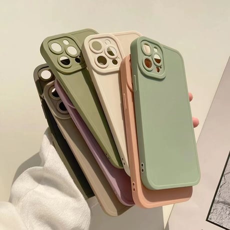 無地シンプル iphone14/13miniケース  高級感 淡色 iphone12pro/11カバー  高品質  頑丈 7色お揃い 全面保護 [M1916]