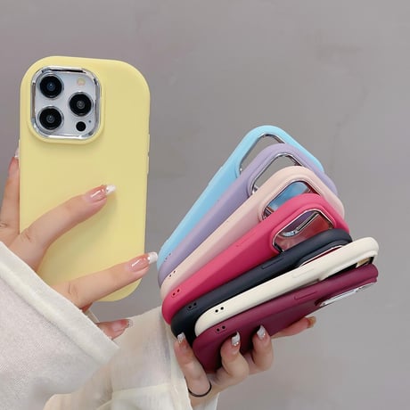 シリコン iPhone15/15proケース 無地 アイフォン14/13/12ケース イエロー ピンク ホワイト シンプル[M3545]