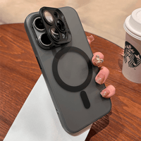 カメラカバースタンド一体型 iPhone15pro/15promaxケース MagSafe対応 指紋防止 iPhone14/13/12カバー シンプル風[M3612]