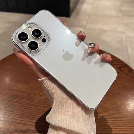 キラキラクリア iPhone17Air/17proケース 黄ばまない ラメ入り iPhone16pro/15pro/13ケース シンプル 高級感[M4195]
