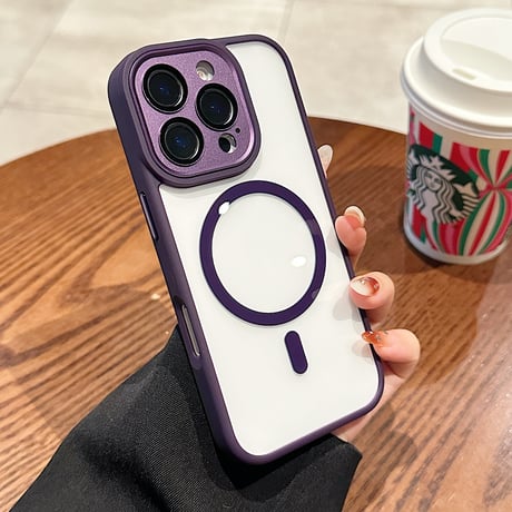 レンズ保護 iPhone16pro/15promaxケース Magsafe対応 耐衝撃加工 アイフォン14pro/13/promax/12カバー 黄ばまない 高品質 耐久性ある[M4903]