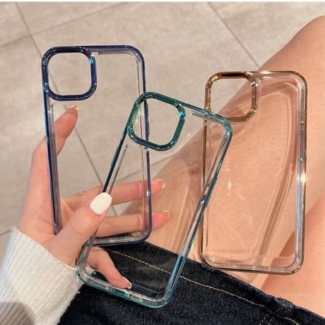 【iPhone16対応】黄ばまないアイフォン15pro/14promaxケース 高透明  高級感 メッキ 耐衝撃加工[M2260]