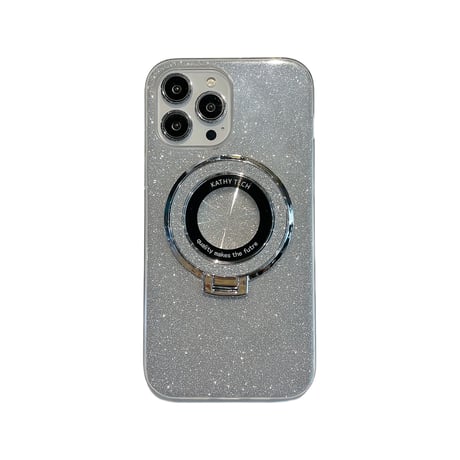 キラキラ iPhone15/15Proケース  Magsafeリングスタンド付 アイフォン14pro/13Promaxカバー 綺麗 多機能 丈夫[M4046]