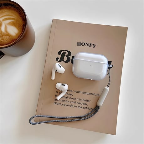 透明 Airpods 4 ケース ストラップ付 AirpodsPro2/Pro1カバー Airpods3/2  シンプル風 黄ばみにくい[M4839]