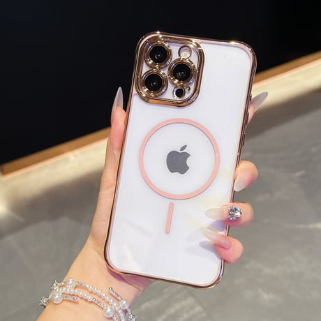 メタリックカラー iPhone16pro/16promaxケース Magsafe充電 カメラ保護 iPhone15/14/13proカバー 黄ばまない お揃い [M5511]