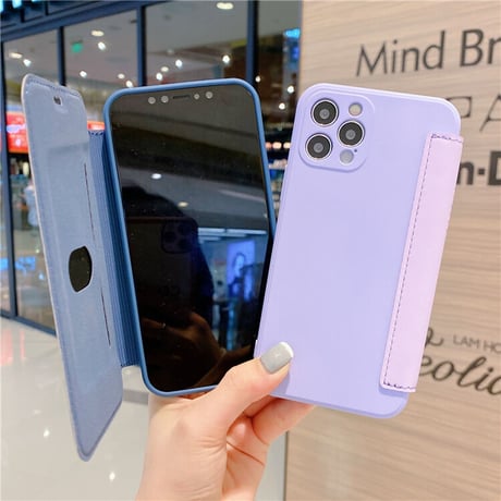 手帳型 iphone14/13promaxケース カード収納 iphone12/11proカバー  シンプル風 肌に優しい 手さわりいい[M2098]