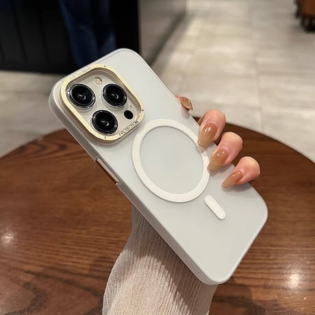 MagSafe対応 iPhone15Pro/15ProMaxケース 指紋防止 半透明 マット アイフォン14pro/13proカバー 耐衝撃 高級感 [M3531]