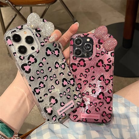 ダイヤリボン iPhone16pro/16カバー 韓国風 iPhone15pro/14promax/13ケース 大人可愛い 女子力高い キラキラ [M4949]