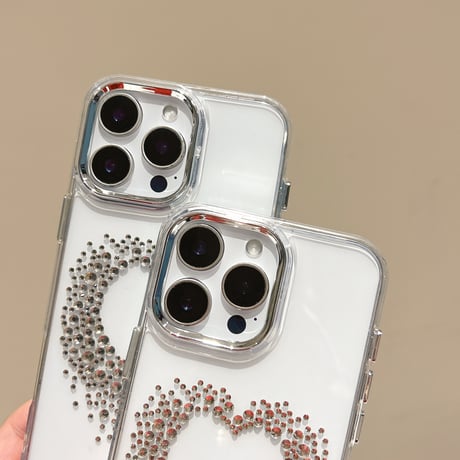 ダイヤハート iPhone16pro/16 クリア iPhone15pro/14/13カバー おしゃれ 可愛い ガーリーファッション [M5149]
