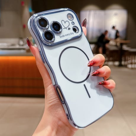 うねうねライン iPhone17/17proケース Magsafe ハート柄 iPhoneAir/17Promaxカバー 頑丈 耐久性 人気[M5650]