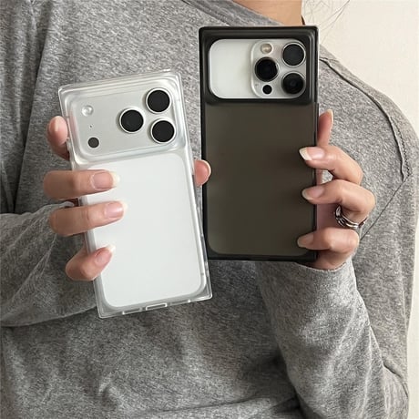 スクエア  iPhone17Pro/17promaxケース マット仕上げ 指紋防止 iPhone17/16/15proケース  カッコイイ 高級感 [M5924]