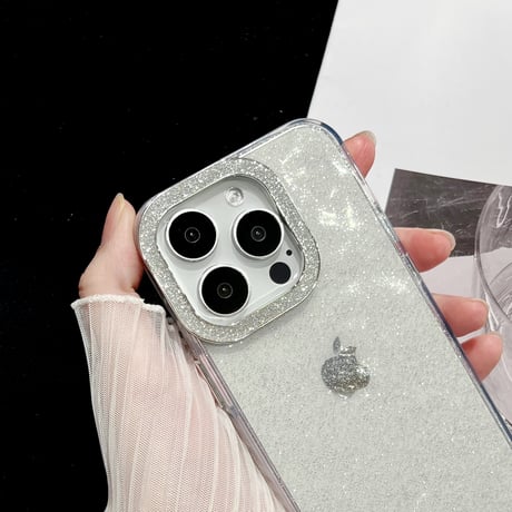 女子力アップ アイフォン15プロ/15プロマックスケース キラキララメ入り iPhone14pro/13promaxカバー 高級感 [M4285]