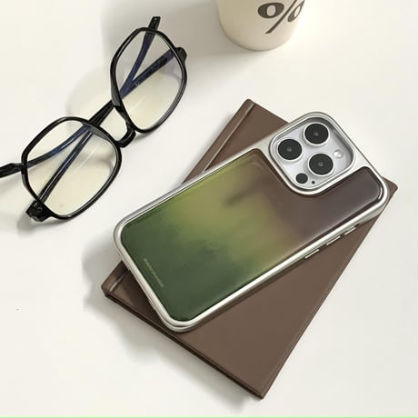 グラデーション iPhone16pro/16カバー グリップ付き iPhone15pro/14promax/13ケース 上品 シック [M5349]