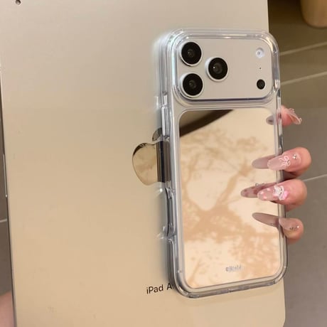 ミラー iPhone17/17Proケース シンプル風 iPhone16Pro/15/14ProMaxケース 可愛い 便利 定番 [M6452]