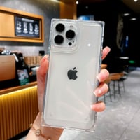 スクエア クリアiphone17/12promaxケース 高透明感 iphoneXS/11promaxカバー   シンプル無地  ツヤあり [M1966]
