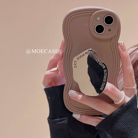 ミラーグリップ付  iphone14pro/14promaxケース  高級感 iphone13/12/11カバー 指紋防止  落下防止 実用 [M2478]