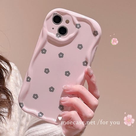 花柄  iphone14pro/13proケース ピンク 淡色 iPhone12/11カバー 可愛い頑丈 レンズカバー付 落下防止[M2709]