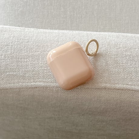 Airpods Pro3ケース カバー 無地  Airpods 4/3カバー  AirpodsPro2/1  光沢感 リング付 持ち運びやすい [M6121]