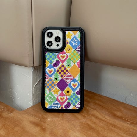刺繡 菱形  iphone14/14proケース  手つくり iphone13/12/11promaxカバー   ハート/星/花柄 秋冬人気アイテム  ギフトにおすすめ[M2303]
