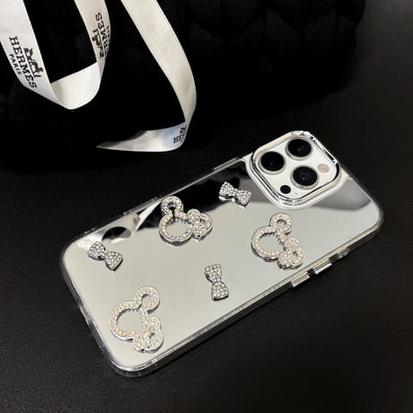 ジュエリーミラー iPhone16/16proケース かわいい ストラップ iPhone15pro/14/13proカバー  メイク直しに便利 人気[M5320]