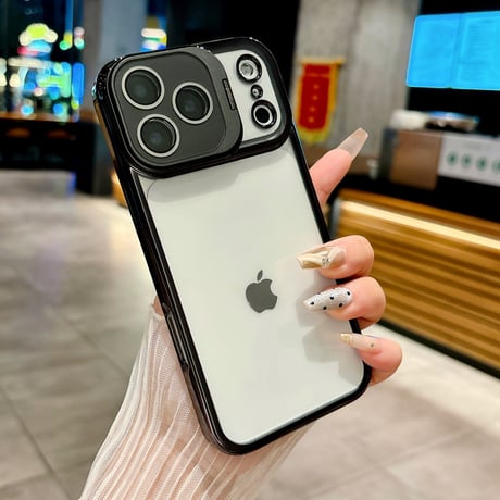 スタンド機能カメラカバー iPhone17ProMax/17ケース 高透明メタル iPhone17pro/16promaxカバー 黄ばまない シンプル [M5699]