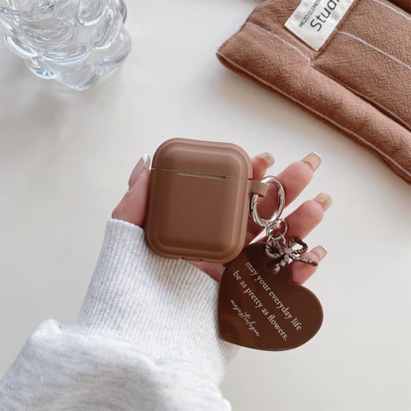 シリコン Airpods4ケース ハートホルダー付 Airpodspro2カバー Airpods3/2 指紋防止 可愛い 充電口カバー[M4967]
