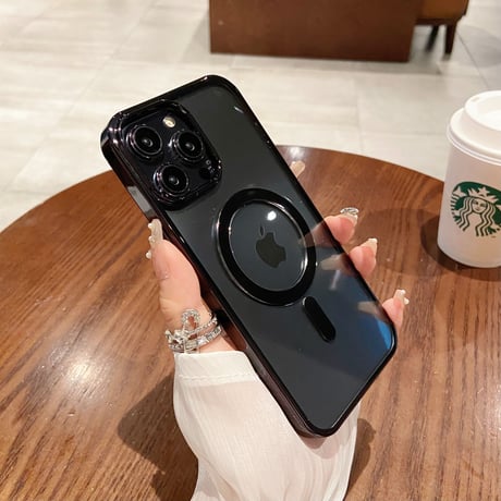 メッキクリア iPhone15Pro/15ProMaxケース  MagSafe高品質 耐久性 黄ばまない iPhone14/12/13Proカバー 軽量[M3532]