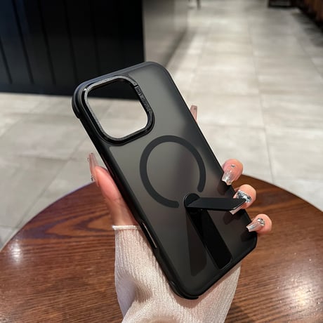 スタンド付 iPhone17Pro/16promaxケース 指紋防止耐衝撃 iPhone15Pro/14promaxカバー Magsafe充電 [M5534]
