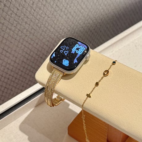 上品 AppleWatchバンド キラキラダイヤ  AppleWatchベルト Series 11/10/9/8 SE3/2  Ultra3/2/1 メタルリック 高級感たっぷり[M6475]