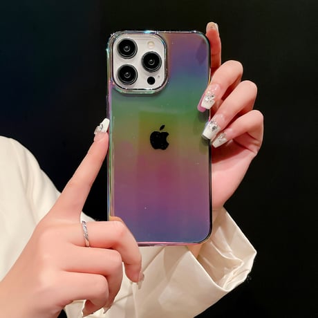グラデーションカラー iPhone15/15promaxケース キラキラ iphone14pro/13/12カバー ラメ入り きれい 頑丈[M4223]