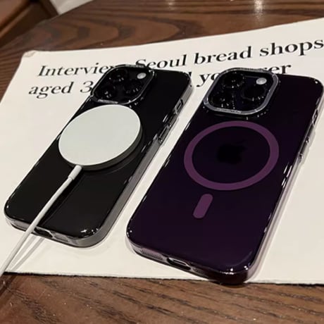 iPhone15Pro/15ProMaxケース クリア MagSafe対応 黄ばまない アイフォン14/13proカバー カッコイイ 頑丈 [M3528]