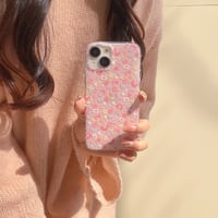 ピンクコーデ iPhone15/15proケース 花柄 iPhone14/13pro/12ケース かわいい きれい 女子力アップ[M4014]