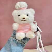 コック熊さんぬいぐるみ Airpods Pro3ケース ふもふも Airpods 4/3カバーケース AirpodsPro2/1 かわいい ギフトにおすすめ [M6491]