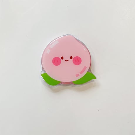 可愛い MagSafe対応スマホグリップ にこちゃん果物 磁石グリップ マグネット式スタンド 便利 ギフトにおすすめ[M4326]