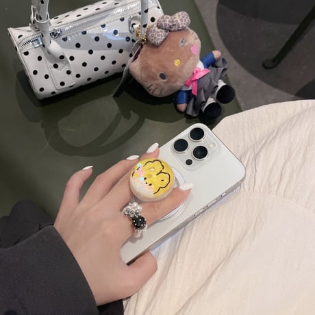 動くグリッタースマホグリップ 動物柄 キラキラ 綺麗 マグネット式タイプ 便利 おしゃれ 可愛い ギフトに最適[M5265]