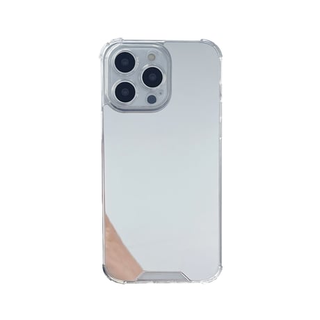 ミラーiPhone14/15ケース 四角耐衝撃加工 アイフォン13/12/11proカバー メイク直しに便利 ガールズに人気 [M2737]
